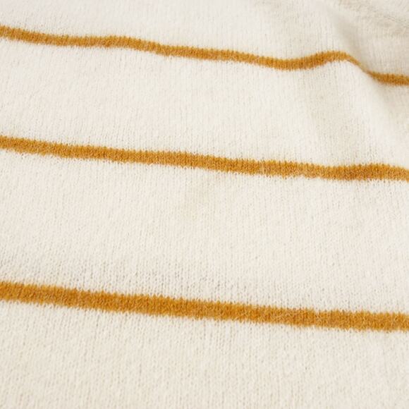 J Crew Alpaca Striped Orange Ivory Cream Crewneck Sweater Womens Sz S - Picture 8 of 11